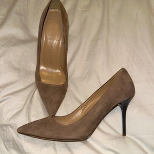 J Crew Nude Suede Heels